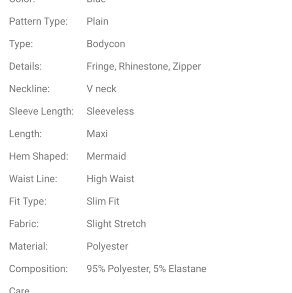 Blue, Fringe Sleeves, V Neck, Contrast Sequined Mermaid Gown - Picture 16 of 16